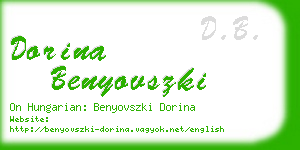 dorina benyovszki business card